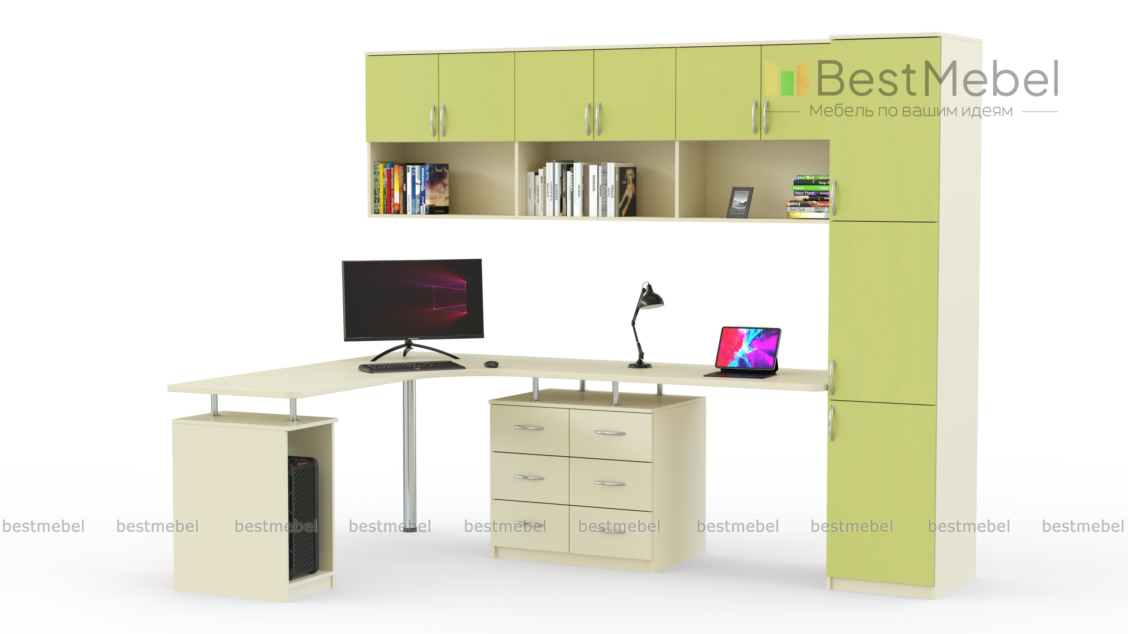 Угловой письменный стол для двоих Фреско 41 BMS