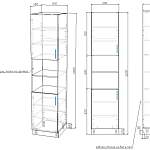 Шкаф-пенал двухдверный с открытыми полками Ирен BMS