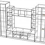 Чертеж Стенка для гостиной Элегия BMS