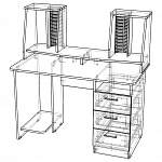 Чертеж Стол компьютерный ПСК-3 BMS