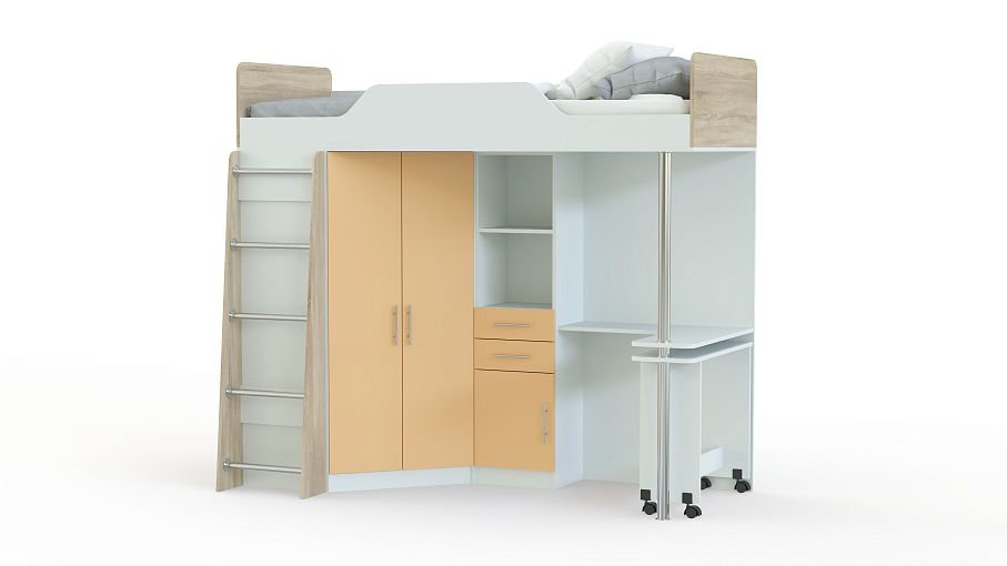 Кровать-чердак со столом Ника 427 BMS - Фото