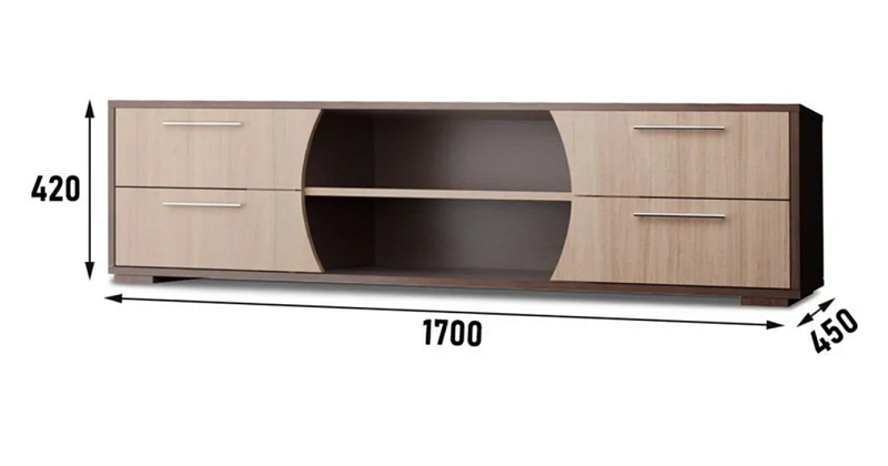ЭСКИЗ Тумба под ТВ Франд (1700х420х450)