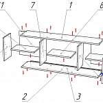 Схема сборки Полка навесная Колибри BMS