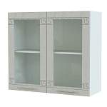 Шкаф навесной 2 двери со стеклом Греция BMS - Фото 6