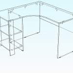 Чертеж Стол офисный угловой Нео 55 BMS