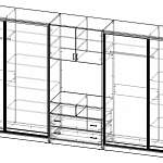 Чертеж Двойной шкаф-купе Натан 3 BMS